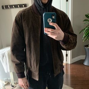Brown leather jacket